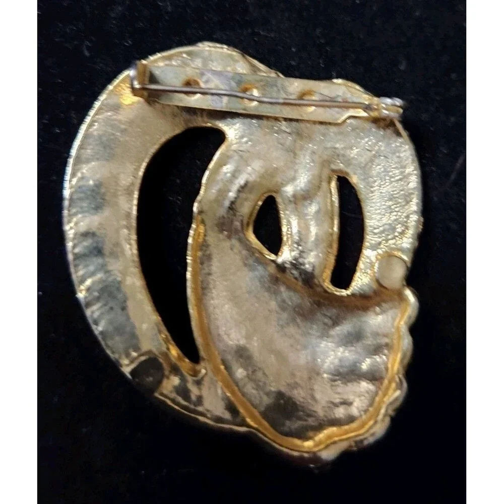 Vintage 4 Gold Tone Unsigned Swirl Brooches Monet BSK 80's Retro